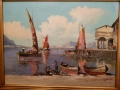Łodzie w zatoce. Erich Zimmermann ( 1908 - 2007 )