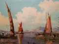 Łodzie w zatoce. Erich Zimmermann ( 1908 - 2007 )