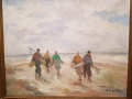 Powrót rybaków . Bruno Juttner (1880 - 1965 )