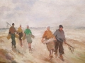 Powrót rybaków . Bruno Juttner (1880 - 1965 )