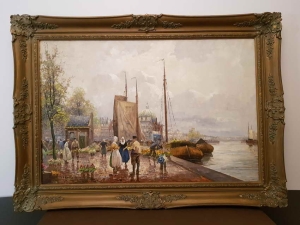 Targ kwiatowy w Amsterdamie  Richter Reich  Obraz olejny