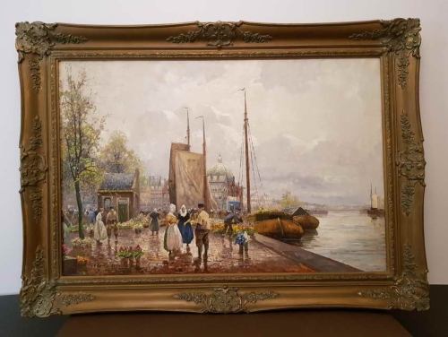 Targ kwiatowy w Amsterdamie Richter Reich Obraz olejny