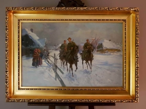 Polecamy!Ułani z dziewczętami Ignacy Zygmuntowicz (1875 Warszawa - 1947 Łódź)