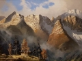 Widok na Zugspitze z doliny Loisach. J.E. Lemke.