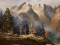 Widok na Zugspitze z doliny Loisach. J.E. Lemke.