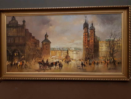 Kraków Plac Mariacki . Aleksander Kost