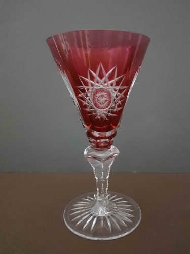 Kryształowy rubinowy kielich JÓZEFINA