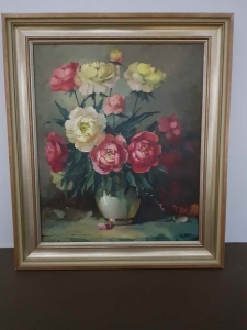 Barwne piwonie w wazonie  Eduard  Nowak