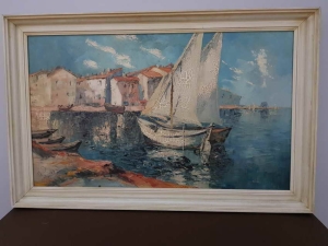 Łodzie  w  błękitnej  lagunie.  Walter  Prescher  v.  ED