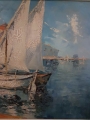 Łodzie w błękitnej lagunie. Walter Prescher v. ED
