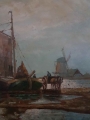 Kutry rybackie o zmierzchu