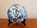 Sikorki miedzy gałązkami jodły Talerz porcelanowy