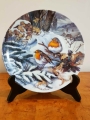 Rudziki na śniegu Talerz porcelanowy