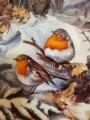 Rudziki na śniegu Talerz porcelanowy