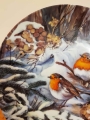Rudziki na śniegu Talerz porcelanowy
