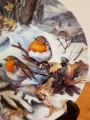 Rudziki na śniegu Talerz porcelanowy