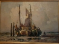 RUDOLF PRIEBE Łodzie przy brzegu - ORYGINAŁ