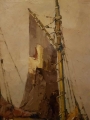 RUDOLF PRIEBE Łodzie przy brzegu - ORYGINAŁ