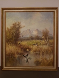 Kaczki nad wodą    Heinrich Hartung  Obraz  olejny