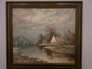 Christian  Stemmeler   Dom nad  jeziorem  Malarstwo pejzażowe.