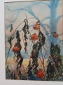 Duża piękna akwarela Maki 1949r.