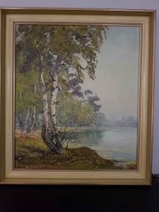 Letni pejzaż nad jeziorem  Hans  Kaluske