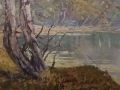 Letni pejzaż nad jeziorem Hans Kaluske