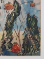 Duża piękna akwarela Maki 1949r.