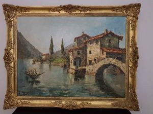 Nesso  nad jeziorem  Como   Costantino  Proietto  Impresja