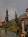 Nesso nad jeziorem Como Costantino Proietto Impresja