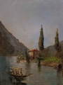 Nesso nad jeziorem Como Costantino Proietto Impresja