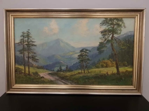 Widok  na  Śnieżkę   Górski pejzaż Karkonosze