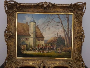 Uroczysty  wyjazd  na  polowanie   Bruno Krauel  Malarstwo  aukcyjne