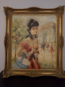 Paryżanka  Gerhard  Merfort   Obraz  olejny