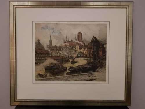 Gdańsk Luigi Kasimir Oryginalna litografia