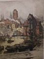 Gdańsk Luigi Kasimir Oryginalna litografia