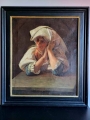PORTRET MŁODEJ KOBIETY STARE MALARSTWO OLEJNE