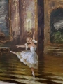 Piękna balerina w sali Rokoko Malarstwo pałacowe