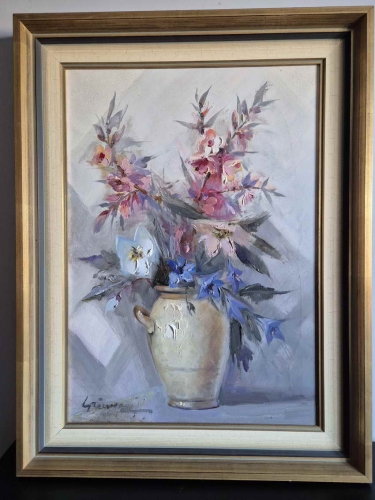 Beppe Grimani Kolorowe kwiaty Obraz olejny