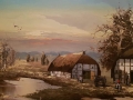 Pejzaż z wiejska chata . J.E. Lemke * 1916
