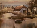 Pejzaż z wiejska chata . J.E. Lemke * 1916